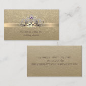 Elegant Vintage, Kraft, Gold Confetti Visitekaartje (Voorkant / Achterkant)