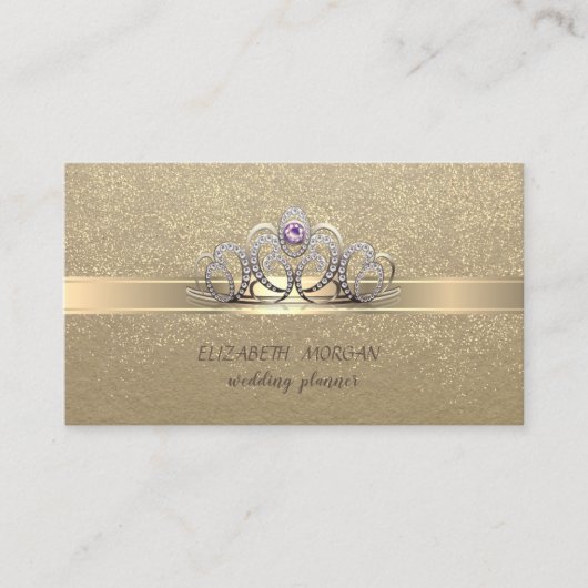 Elegant Vintage, Kraft, Gold Confetti Visitekaartje (Voorkant)