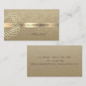 Elegant Vintage, Kraft, Gold Confetti Visitekaartje (Voorkant / Achterkant)