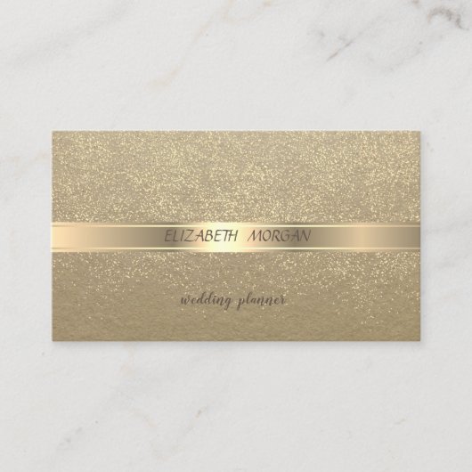 Elegant Vintage, Kraft, Gold Confetti Visitekaartje (Voorkant)