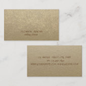 Elegant Vintage, Kraft, Gold Confetti Visitekaartje (Voorkant / Achterkant)
