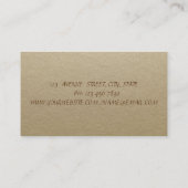 Elegant Vintage, Kraft, Gold Confetti Visitekaartje (Achterkant)