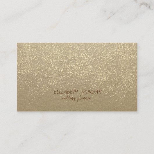 Elegant Vintage, Kraft, Gold Confetti Visitekaartje (Voorkant)