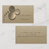 Elegant Vintage, Kraft, Gold Confetti Visitekaartje (Voorkant / Achterkant)