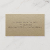 Elegant Vintage, Kraft, Gold Confetti Visitekaartje (Achterkant)