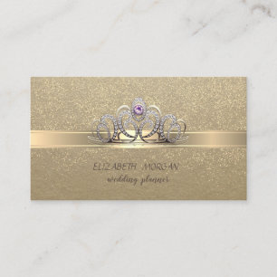 Elegant Vintage, Kraft, Gouden Confetti Visitekaartje
