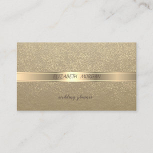 Elegant Vintage, Kraft, Gouden Confetti Visitekaartje