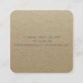 Elegant Vintage, Kraft, Lace Vierkante Visitekaartje (Achterkant)