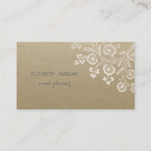 Elegant Vintage, Kraft, Lace Visitekaartje