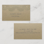 Elegant Vintage, Kraft, Lace Visitekaartje (Voorkant / Achterkant)