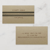 Elegant Vintage, Kraft, Stripes Visitekaartje (Voorkant / Achterkant)