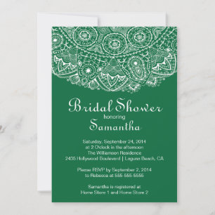 Elegant Vintage Lace Bridal Shower Invitation Kaart