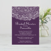 Elegant Vintage Lace Bridal Shower Invitation Kaart (Staand voorkant)