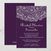 Elegant Vintage Lace Bridal Shower Invitation Kaart (Voorkant / Achterkant)