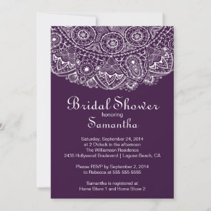 Elegant Vintage Lace Bridal Shower Invitation Kaart