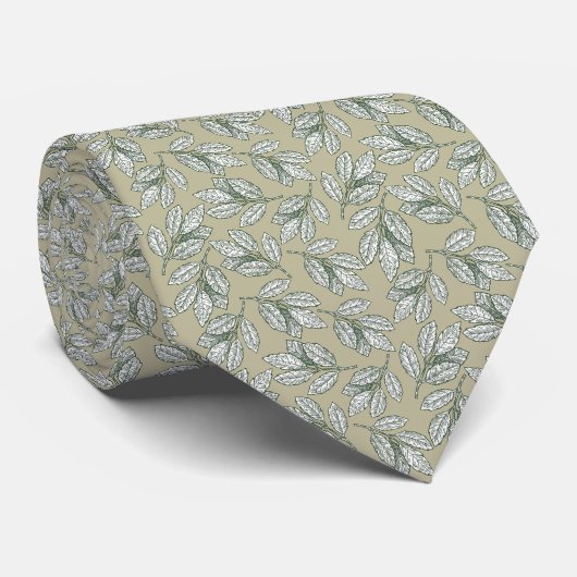 Elegant Vintage Leaves | Necktie Stropdas (Opgerold)