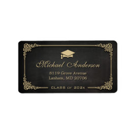 Elegant Vintage Lijst Gradupverpakking Afstudeerde Etiket