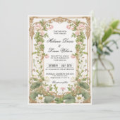 Elegant Vintage Lotus Asian Inspired  Kaart (Staand voorkant)