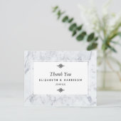 Elegant Vintage Marble Wedding Bedankt Briefkaart (Staand voorkant)