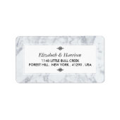 Elegant Vintage Marble Wedding Etiket (Voorkant)