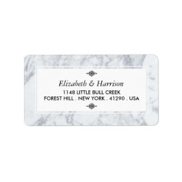 Elegant Vintage Marble Wedding Etiket