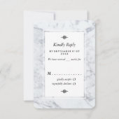 Elegant Vintage Marble Wedding RSVP Kaartje (Voorkant)