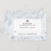Elegant Vintage Marble Wedding RSVP Kaartje (Voorkant / Achterkant)