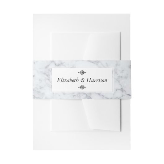 Elegant Vintage Marble Wedding Uitnodigingen Wikkel (Voorkant Voorbeeld)