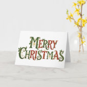 Elegant Vintage Merry Christmas Calligraphy  Kaart (Gele Bloem)