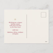 Elegant Vintage Merry Christmas Script Rustic Tree Feestdagenkaart (Achterkant)