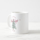 Elegant Vintage Merry Christmas Script Rustic Tree Koffiemok (Voorkant links)