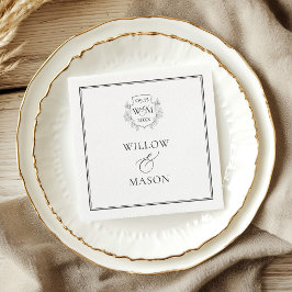 Elegant Vintage Monogram Huwelijk Servet