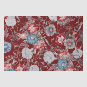 Elegant Vintage Morning Glories Floral-ontbinding Tissuepapier
