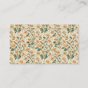 Elegant Vintage Oranje Lelie Bloempatroon Visitekaartje