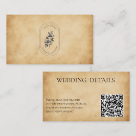 Elegant Vintage Oud Papier Aangepaste QR CODE Trou Informatiekaartje