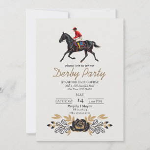 Elegant Vintage Paard & Jockey Kentucky Derby Part Kaart