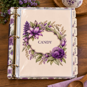 Elegant Vintage Paars Bloemendessertboek