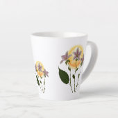 Elegant Vintage Peach Rose Butterfly Small  Latte Mok (Rechterhoek)