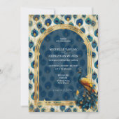 Elegant Vintage Peacock Feather Enchanted Forest Kaart (Voorkant)