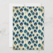 Elegant Vintage Peacock Feather Enchanted Forest Kaart (Achterkant)