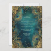 Elegant Vintage Peacock Feather Enchanted Forest Kaart (Voorkant)