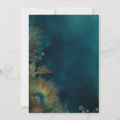 Elegant Vintage Peacock Feather Enchanted Forest Kaart (Achterkant)