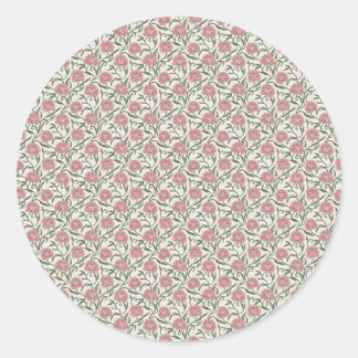 Elegant Vintage Peony & Mossy Vine Watercolor Ronde Sticker