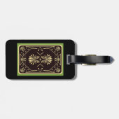 Elegant Vintage Playing Card Black Gold Bagagelabel (Achterkant horizontaal)