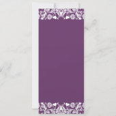 Elegant Vintage Plum Damask Wedding Invitations Kaart (Achterkant)