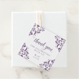Elegant Vintage Plum Paars Wedding Bedankjes Labels