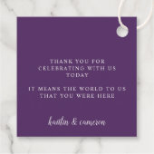 Elegant Vintage Plum Paars Wedding Bedankjes Labels (Achterkant)