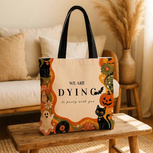 Elegant Vintage Retro Halloween-feest Tote Bag
