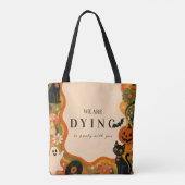 Elegant Vintage Retro Halloween-feest Tote Bag (Achterkant)