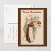 Elegant Vintage Retro Happy Thanksgiving Greet Feestdagenkaart (Voorkant / Achterkant)